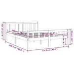 vidaXL Cadre de lit Gris Bois massif 120x200 cm