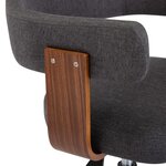 vidaXL Chaise pivotante de salle à manger Gris Bois courbé et tissu