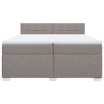 vidaXL Sommier à lattes de lit avec matelas Taupe 200x200 cm Tissu