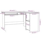 Bureau table poste de travail meuble d'ordinateur informatique étude d'angle en forme de L bois d'ingénierie gris 02_0023684