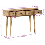 vidaXL Table console 110x30x75 cm bois de manguier massif