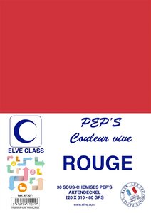 Pqt de 30 Sous-chemises 80 g 220 x 310 mm PEP'S Coloris Vifs Rouge ELVE
