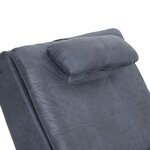 vidaXL Chaise longue de massage avec oreiller Gris Similicuir daim