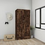 vidaXL Garde-robe Chêne fumé 82 5x51 5x180 cm Bois d'ingénierie