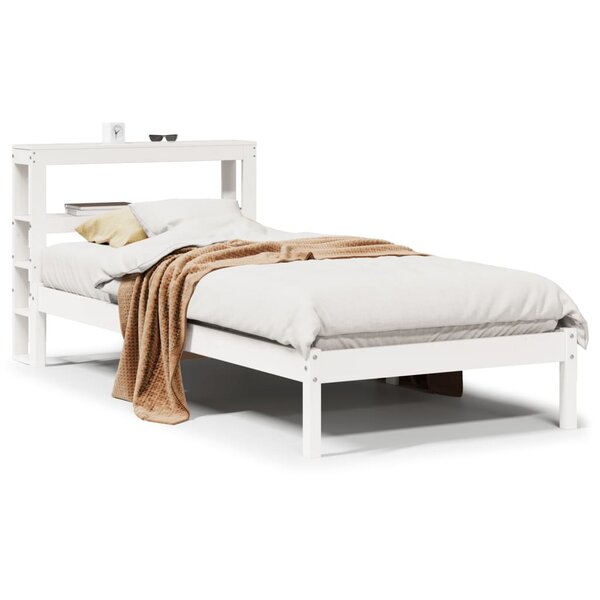 vidaXL Cadre de lit sans matelas blanc 75x190 cm bois de pin massif