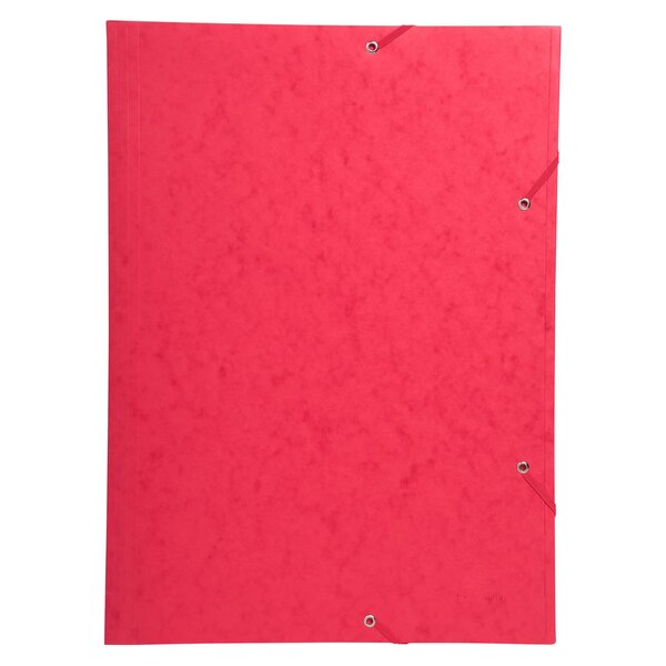 Chemise À Élastique 3 Rabats Carte Lustrée 600gm2 - A3 - Rouge - X 5 - Exacompta