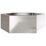 vidaXL Jardinière hexagone 138x120x45 cm acier inoxydable
