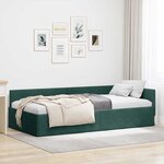 vidaXL Cadre de lit d'angle Autre Vert foncé 90 x 190 cm