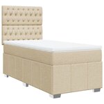 vidaXL Sommier à lattes de lit avec matelas Crème 90x200 cm Tissu