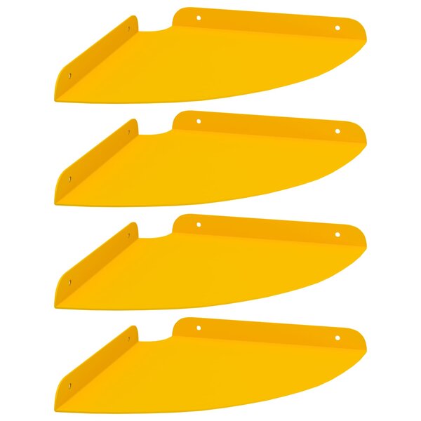 vidaXL Étagère flottante 4 Pièces Jaune moutarde 24 x 24 x 2 cm