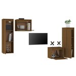 vidaXL Meubles TV 4 Pièces Marron miel Bois massif de pin