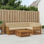 vidaXL Ensemble de canapés d'extérieur 5 Pièces Naturel et Beige