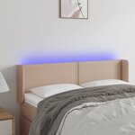 vidaXL Tête de lit à LED Cappuccino 147x16x78/88 cm Similicuir