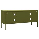 Vidaxl meuble tv vert olive 105x35x50 cm acier