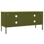 vidaXL Meuble TV Vert olive 105x35x50 cm Acier