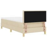 vidaXL Lit à ressorts avec matelas Crème 100 x 200 cm tissu