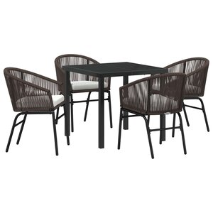 vidaXL Ensemble de salle à manger pour jardin 5 Pièces Marron