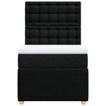 vidaXL Sommier à lattes de lit avec matelas Noir 90x200 cm Tissu