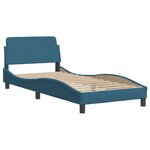 vidaXL Lit avec matelas bleu 90x190 cm velours