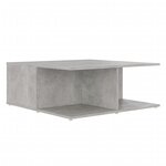 vidaXL Table basse gris béton 80x80x31 cm bois d'ingénierie