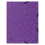 Chemise À Élastique 3 Rabats Carte Lustrée 355gm2 - A4 - Violet - X 25 - Exacompta