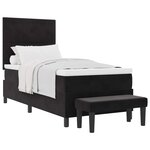 vidaXL Lit à ressorts avec matelas Noir 100 x 200 cm Velours