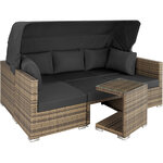 Tectake Canapé de jardin SAINT MARIN modulable - marron naturel