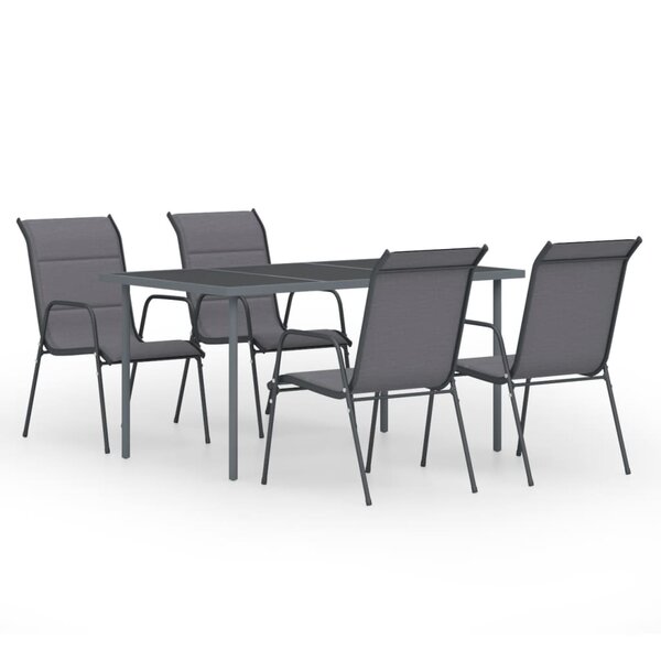 vidaXL Mobilier de salle à manger d'extérieur 5 Pièces Acier Anthracite