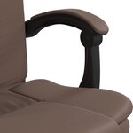 Chaise fauteuil siège pivotante de inclinable de bureau informatique étude similicuir brun 02_0024258
