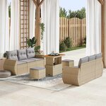 vidaXL Ensemble de canapé de jardin Manuel 9 Pièces beige et gris clair