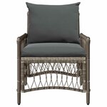 vidaXL Chaise de jardin Gris 60 x 70 x 78cm polyrotin