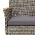 vidaXL Ensemble de bistro de jardin 5 Pièces coussins gris poly rotin