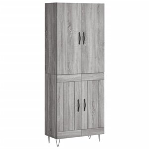 vidaXL Buffet haut Sonoma gris 69 5x34x180 cm Bois d'ingénierie
