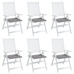 vidaXL Coussins de chaise de jardin 6 Pièces gris 50x50x3 cm tissu oxford