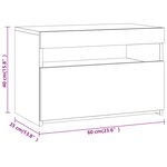 vidaXL Table de chevet avec lumières LED Chêne marron 60x35x40 cm