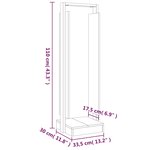 vidaXL Porte-bûches 33 5x30x110 cm Bois massif de pin