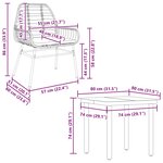 vidaXL Ensemble à manger de jardin et coussins 5 Pièces noir rotin verre
