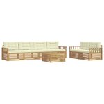vidaXL Ensemble de canapés d'extérieur 7 pc Blanc et crème Polyester