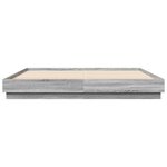 vidaXL Cadre de lit avec lumières LED sonoma gris 200x200 cm