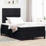 vidaXL Lit à ressorts avec matelas Noir 120 x 200 cm tissu