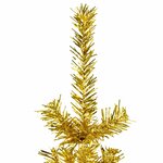 vidaXL Demi sapin de Noël artificiel mince avec support Doré 240 cm