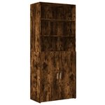 vidaXL Buffet haut chêne fumé 80x42 5x185 cm bois d'ingénierie