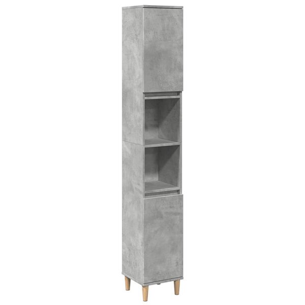 vidaXL Armoire de salle de bain gris béton 30x30x190 cm