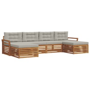 vidaXL Ensembles de canapés avec coussin 6 Pièces Gris Naturel et Clair
