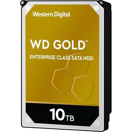 WD Gold - Disque dur Interne Enterprise - 10To - 7200 tr/min - 3.5 (WD102KRYZ)