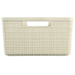 Curver ensemble de paniers de rangement jute 3 pièces m 12 l blanc cassé