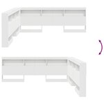 vidaXL Tête de lit de rangement Blanc 200 cm Bois d'ingénierie
