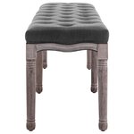 Banc banquette lin bois solide 150 x 40 x 48 cm gris foncé 02_0010763