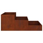 vidaXL Cache-pot de jardin Rouillé 90 x 90 x 35 cm Acier patiné