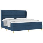 vidaXL Lit à ressorts avec matelas gris foncé 90x190 cm Bleu tissu